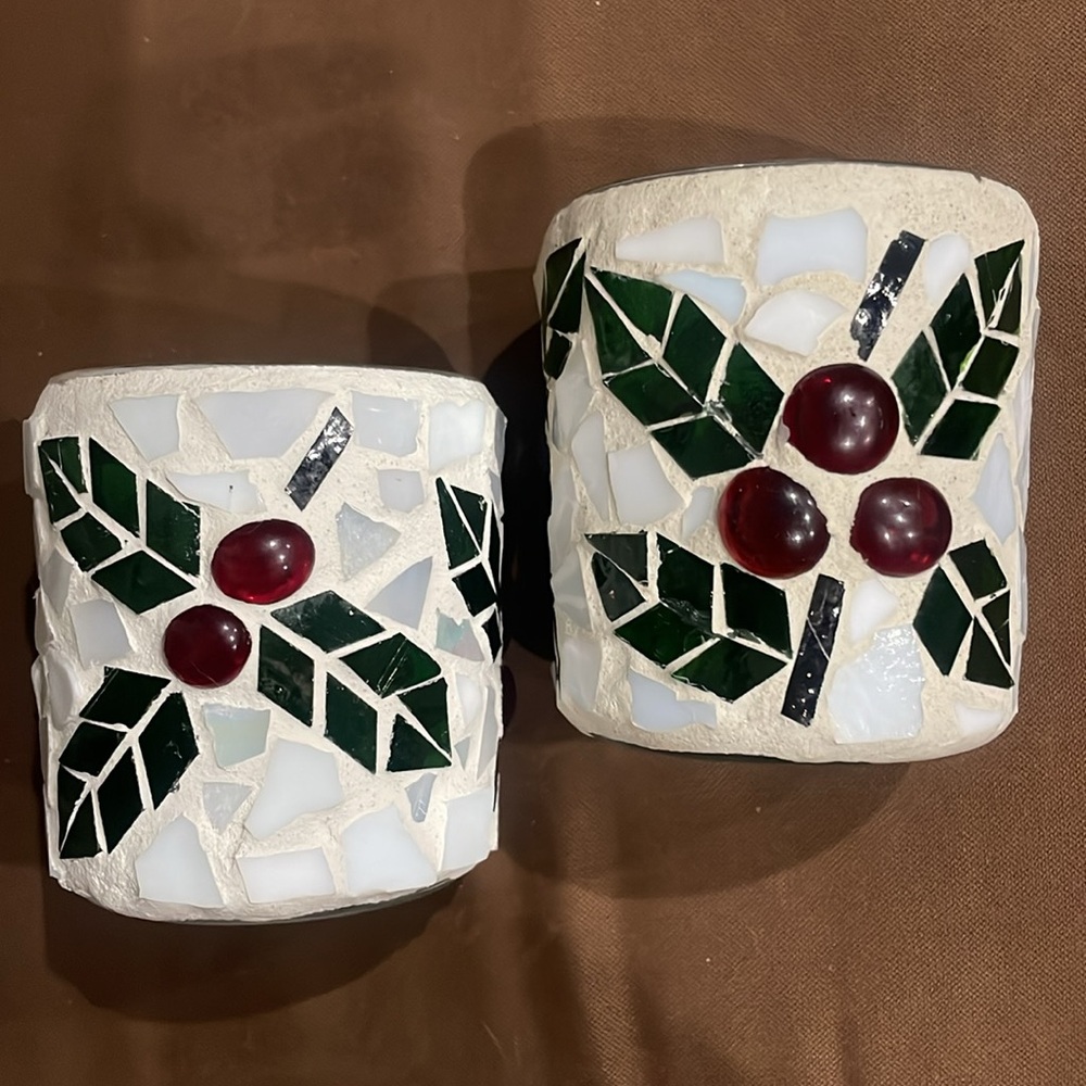 NWOT: Sparkling Christmas Tea Light Candle Holders - Set of 2
